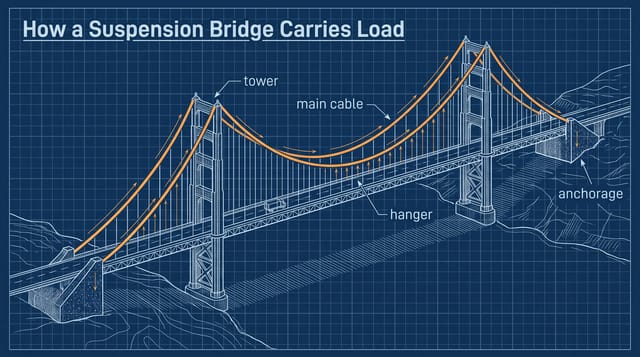 Engineering Blueprint animation style: Technical line drawings on tinted engineering paper, with cutaways, leader line labels and dimension callouts.