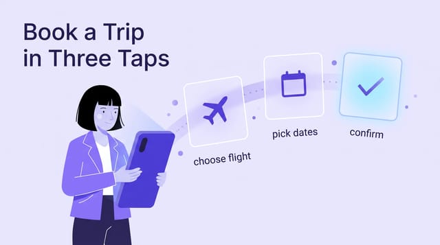 Lavender Glass Tech animation style: Flat vector characters with floating frosted glass UI in one lavender to indigo palette.