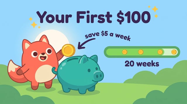 Rounded Mascot animation style: Friendly, bouncy characters built from soft rounded shapes and cheerful flat colour, with an original fox mascot.