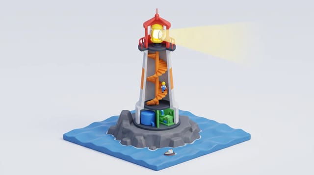 Toon 3D Cutaway animation style: Bright, simplified 3D models cut open to show how things work, with parts coloured by function.