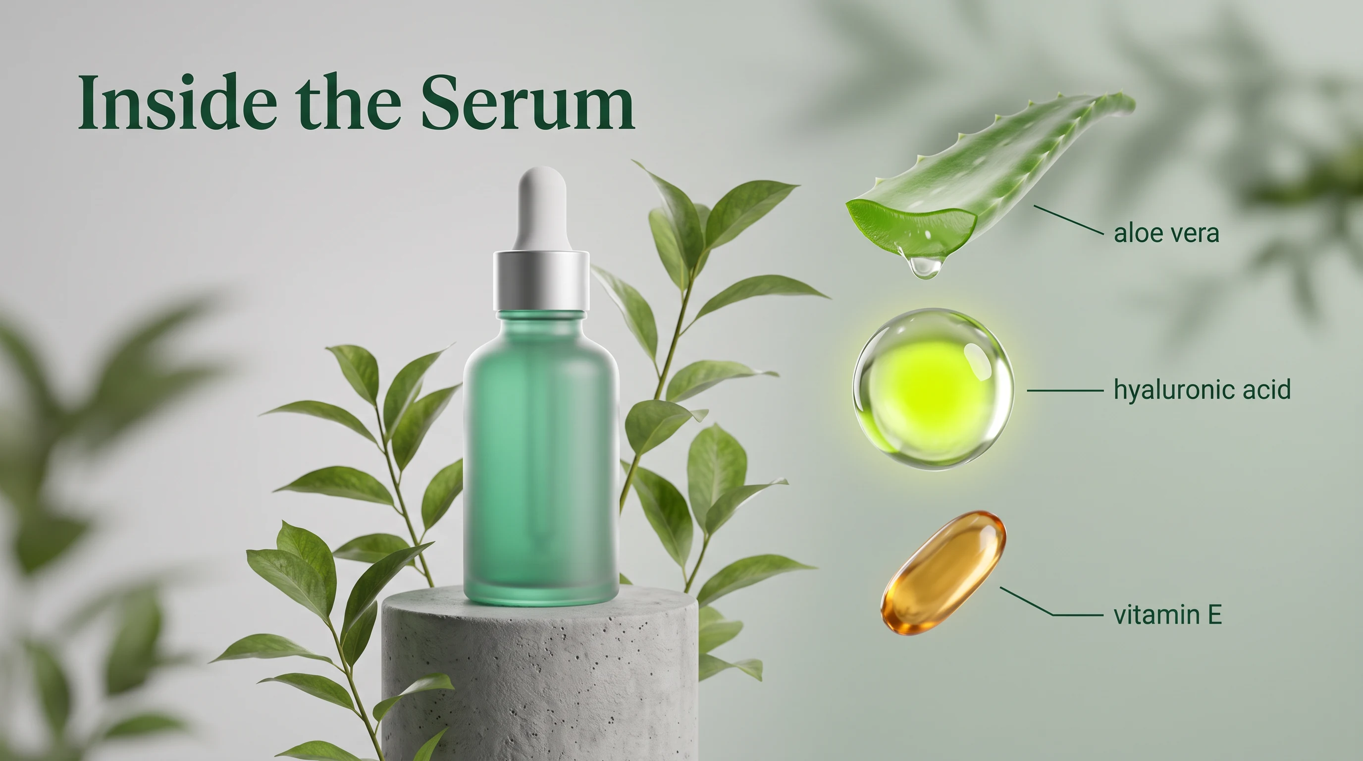 Inside the serum, in the Botanical Glass 3D style
