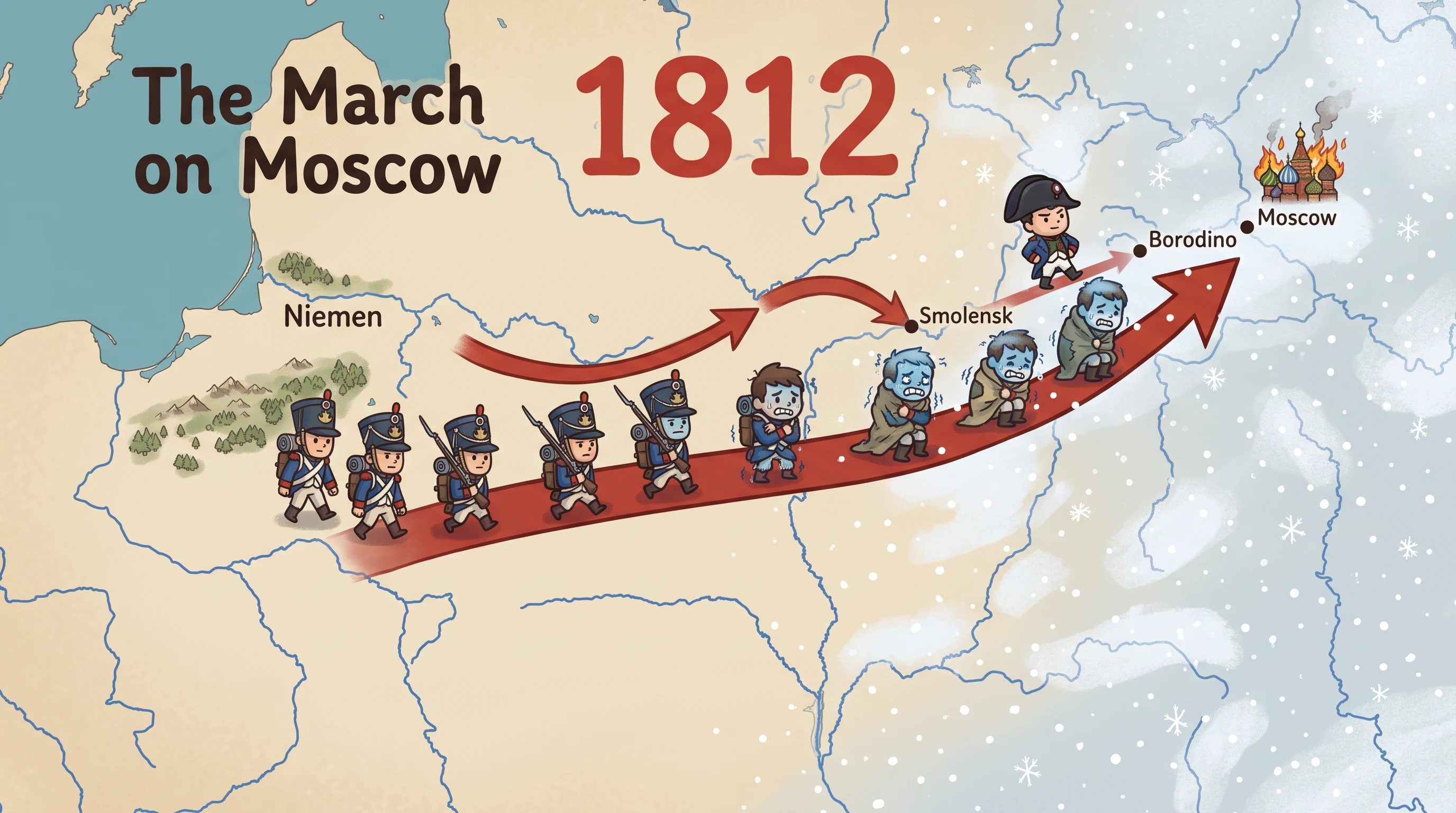 The march on Moscow, in the Chibi History Map style