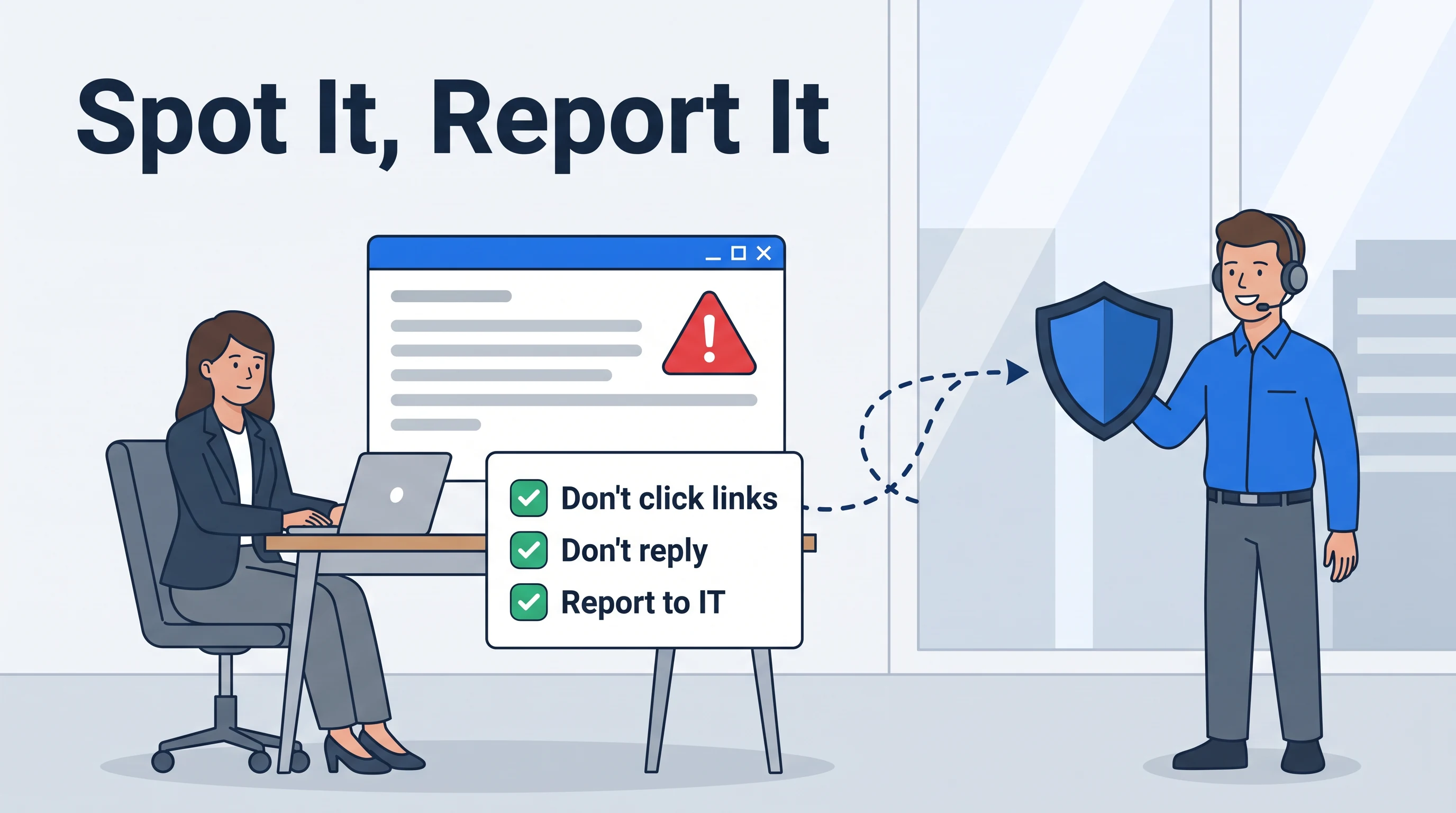 Spot it, report it, in the Flat Corporate Training style