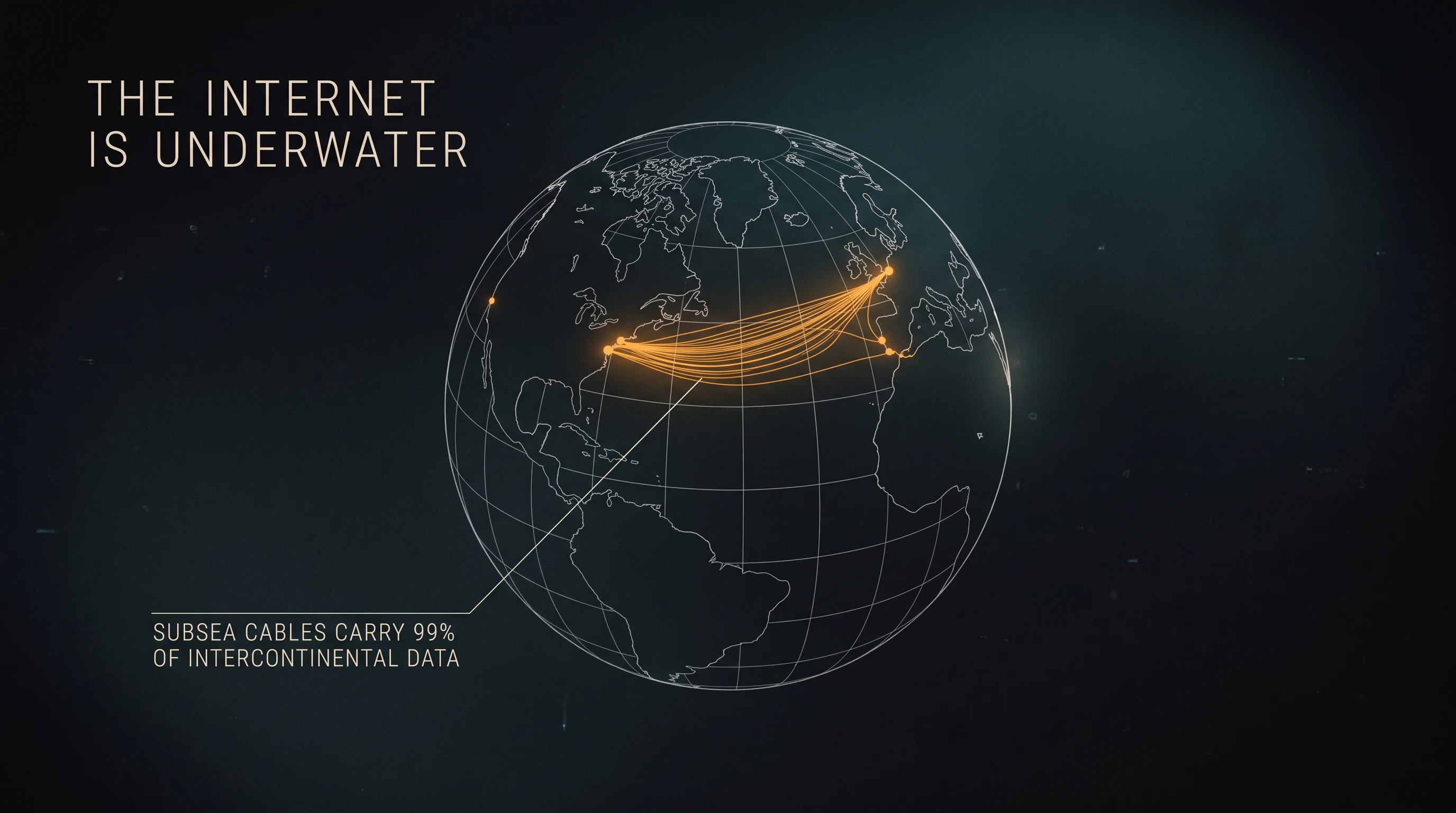 The internet is underwater, in the Dark Minimal Documentary style