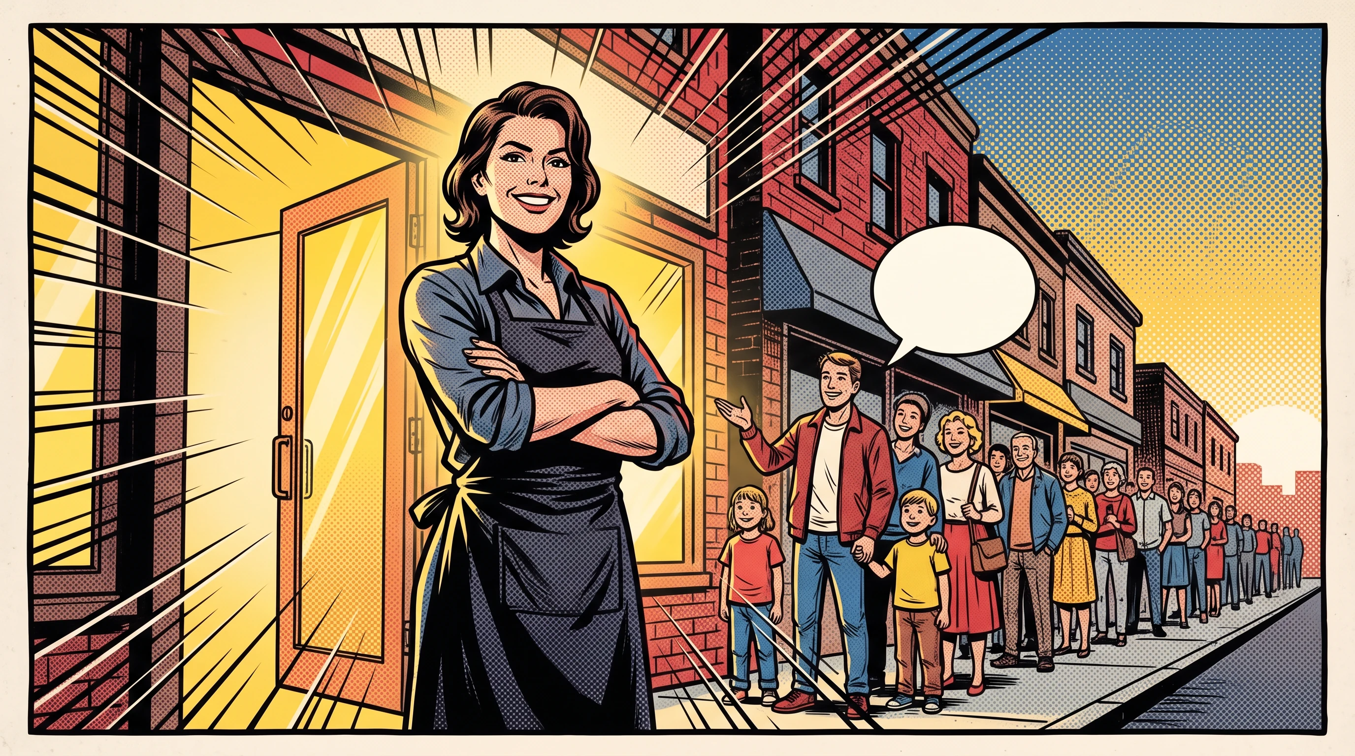 A hometown hero, in the Halftone Comic style