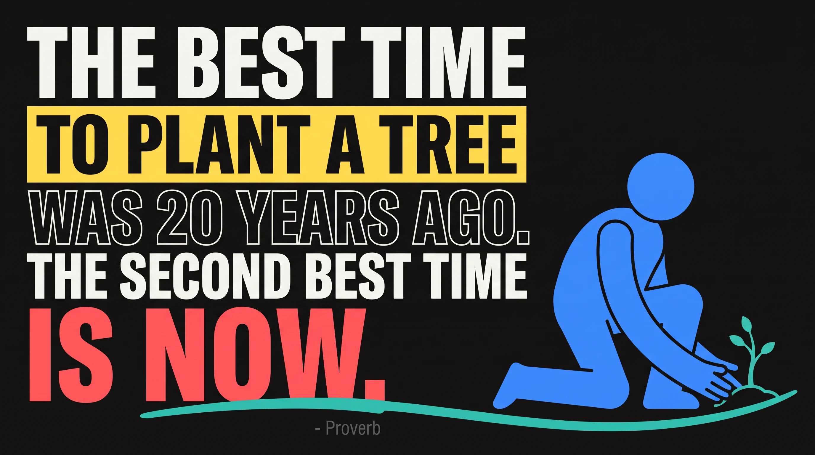 The best time to plant a tree, in the Kinetic Typography style