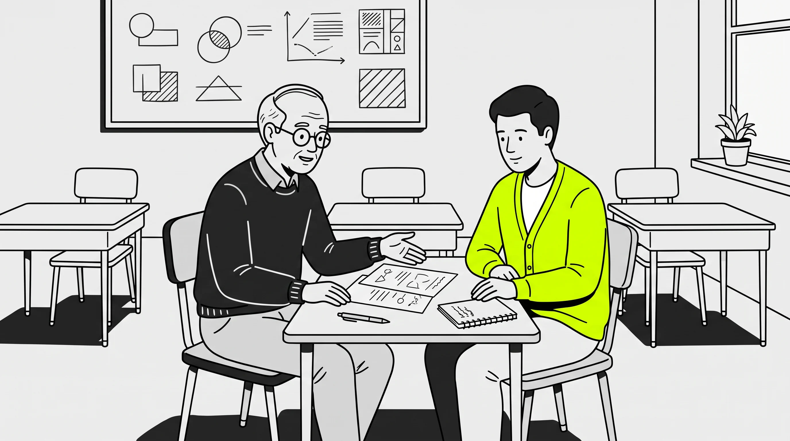 Mentoring a new teacher, in the Lime Line Editorial style