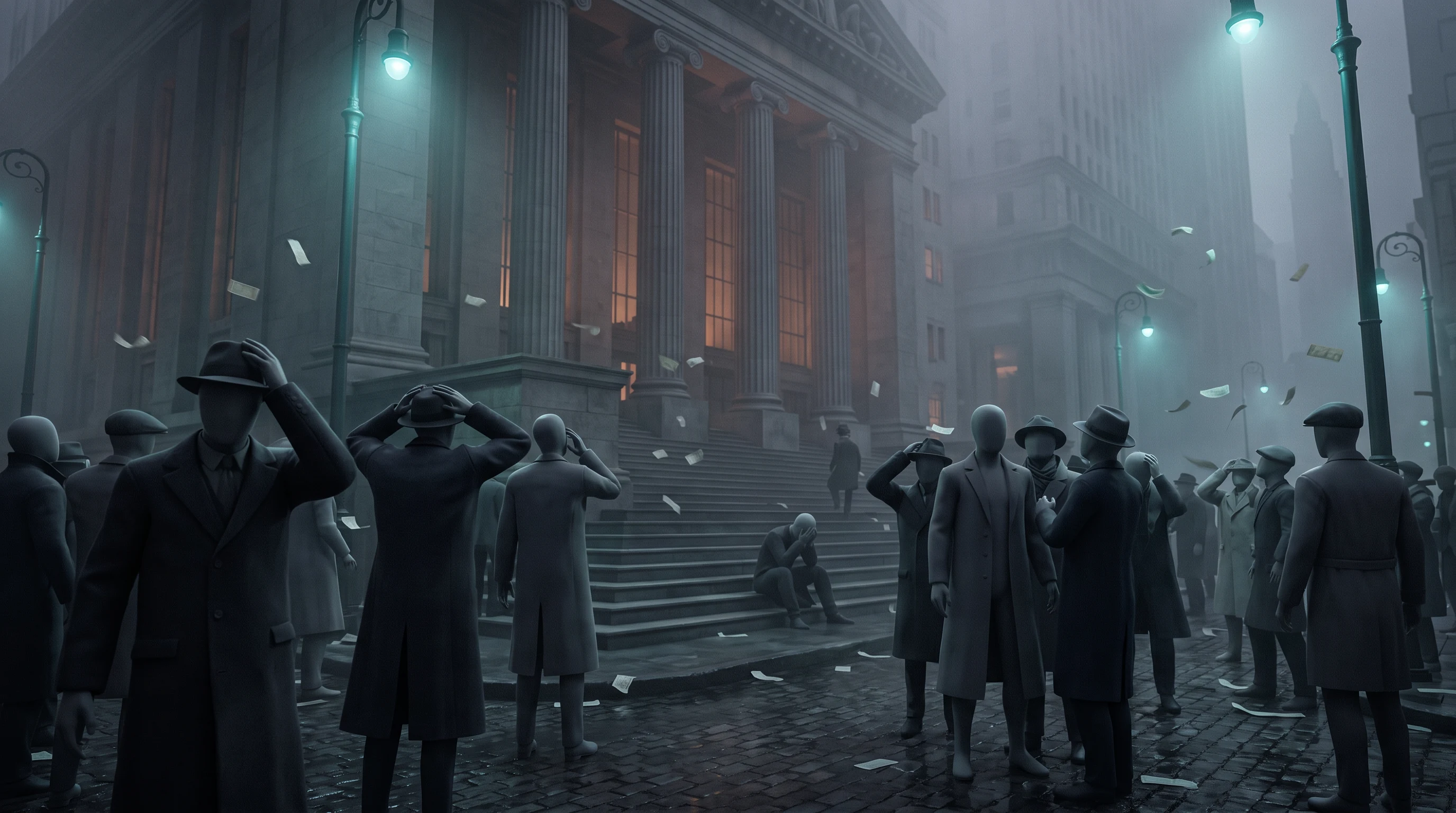 Black Tuesday, 1929, in the Mannequin Documentary 3D style