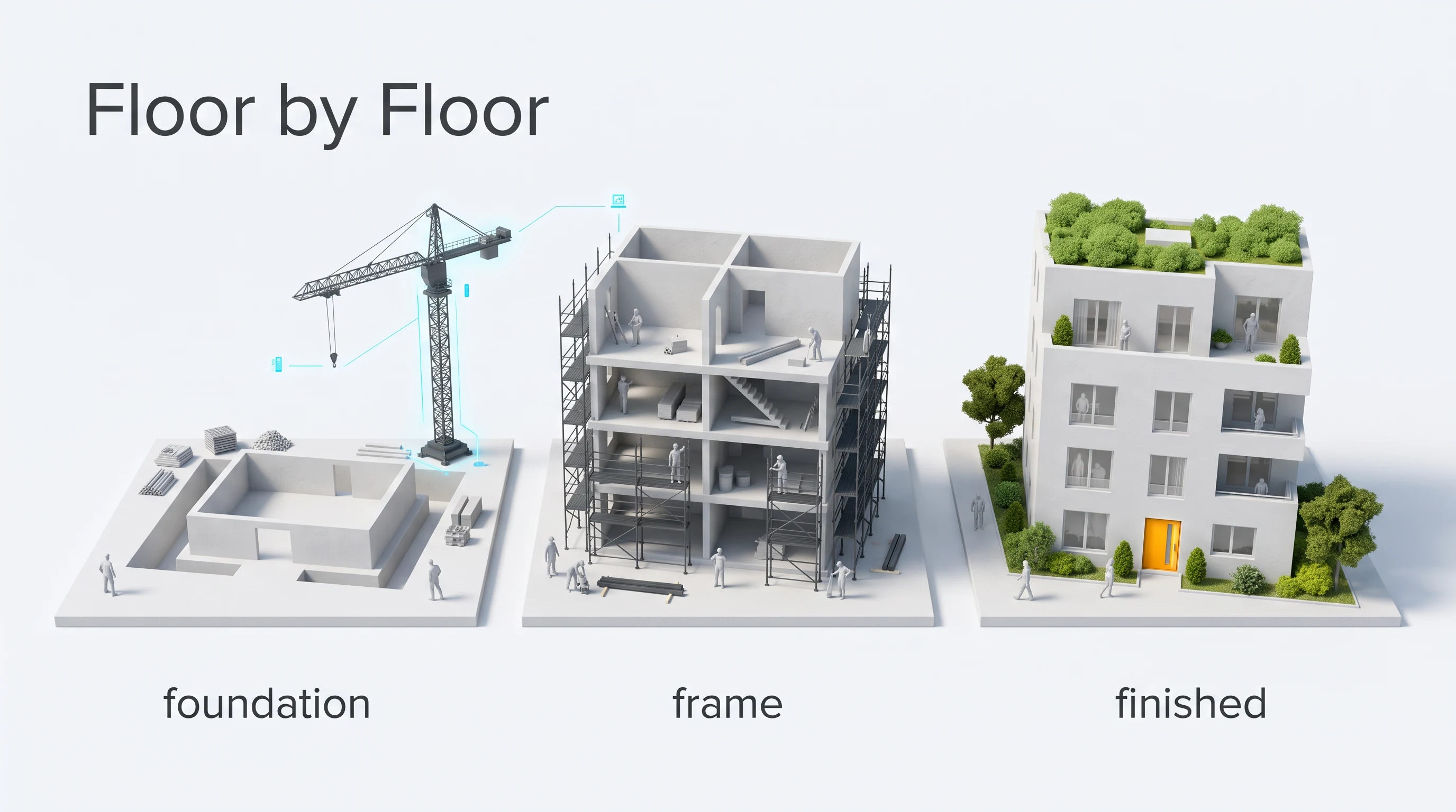 Floor by floor, in the Nordic Diorama 3D style