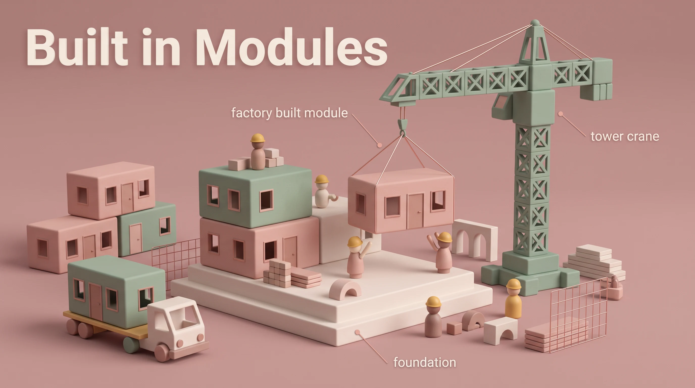 Built in modules, in the Pastel Stop Motion style