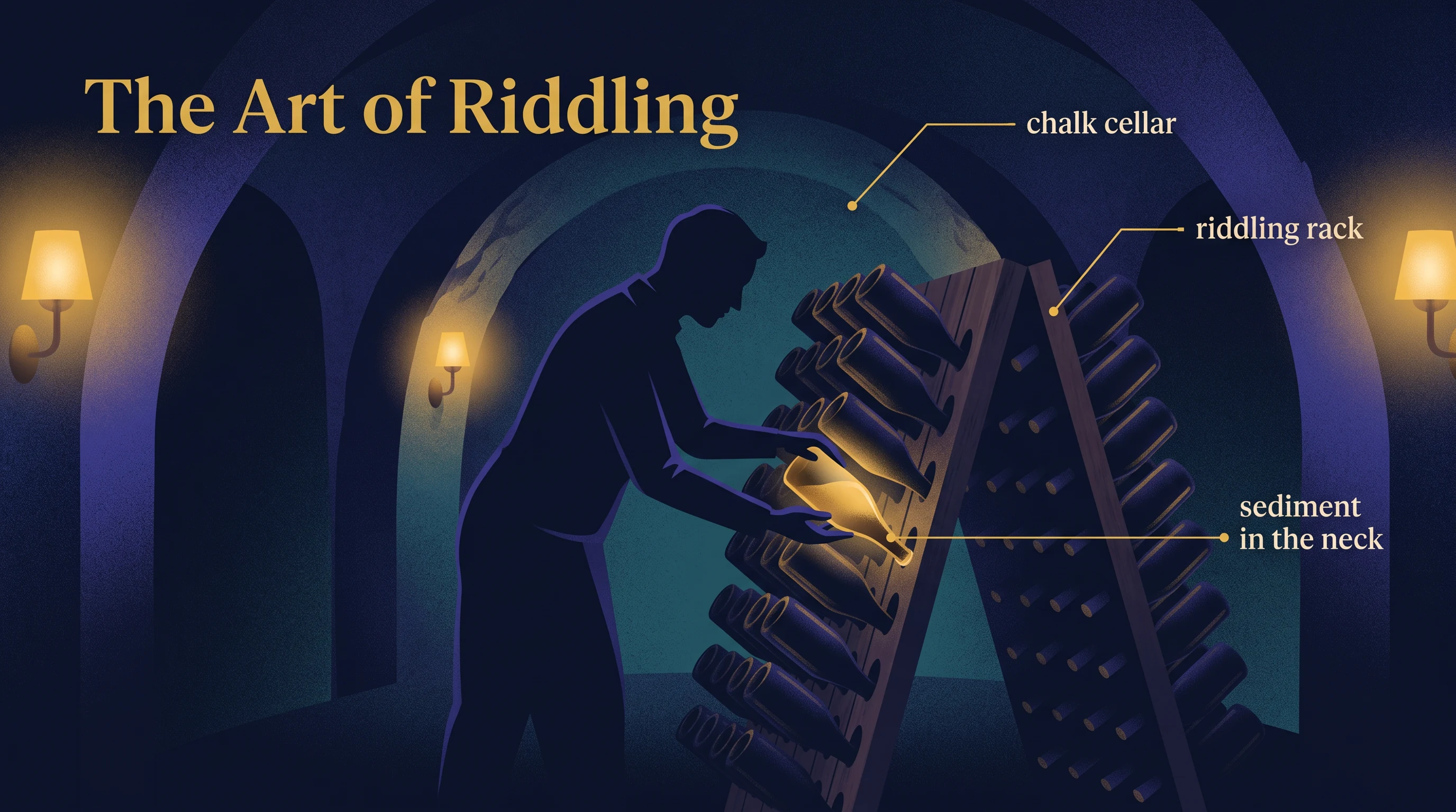 The art of riddling, in the Stipple Luxury style