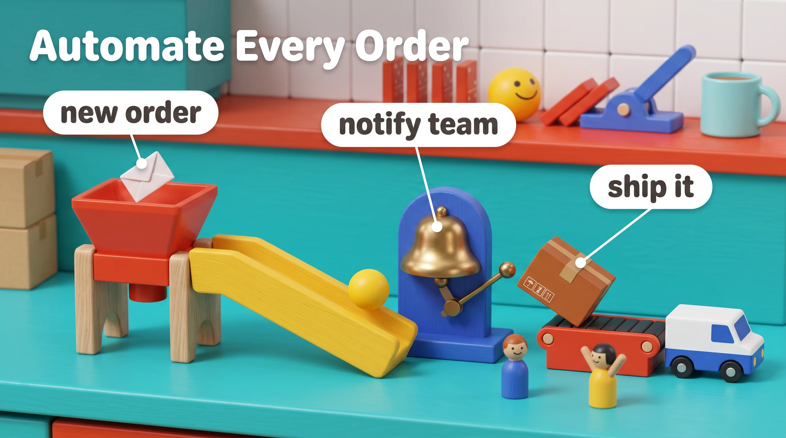 Automate every order, in the Toy Chain Reaction style